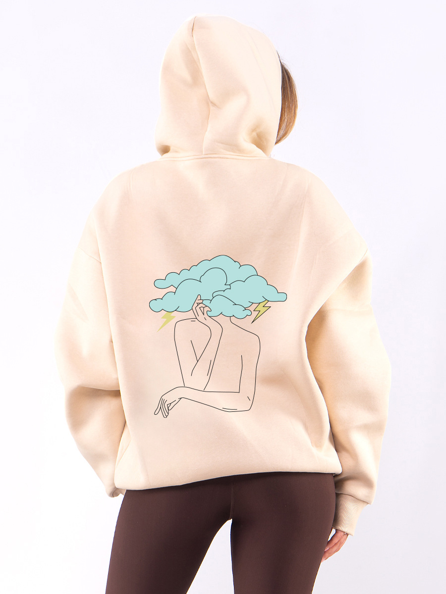 C1080 | Beautiful Mess - Hoodie Μπεζ C1080