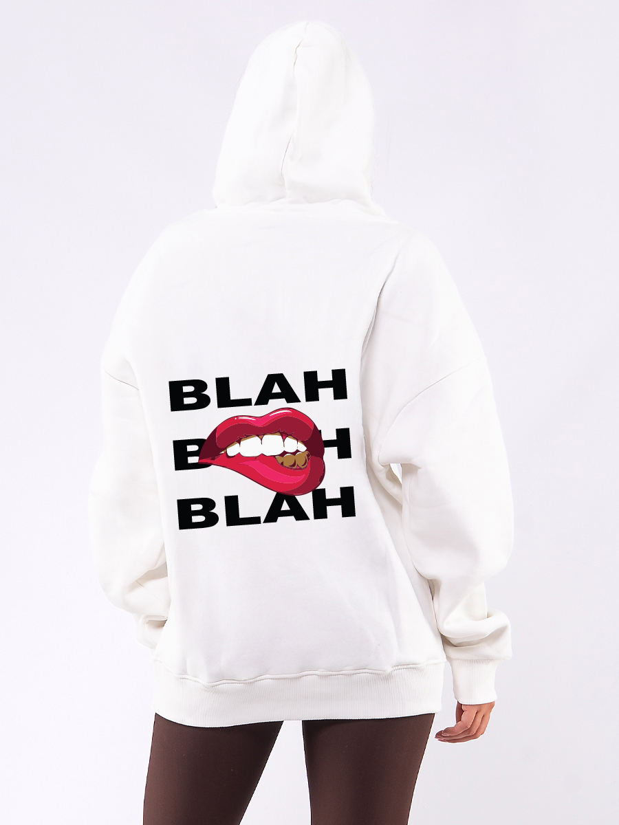 C1097 | Blah Blah - Hoodie Άσπρο C1097