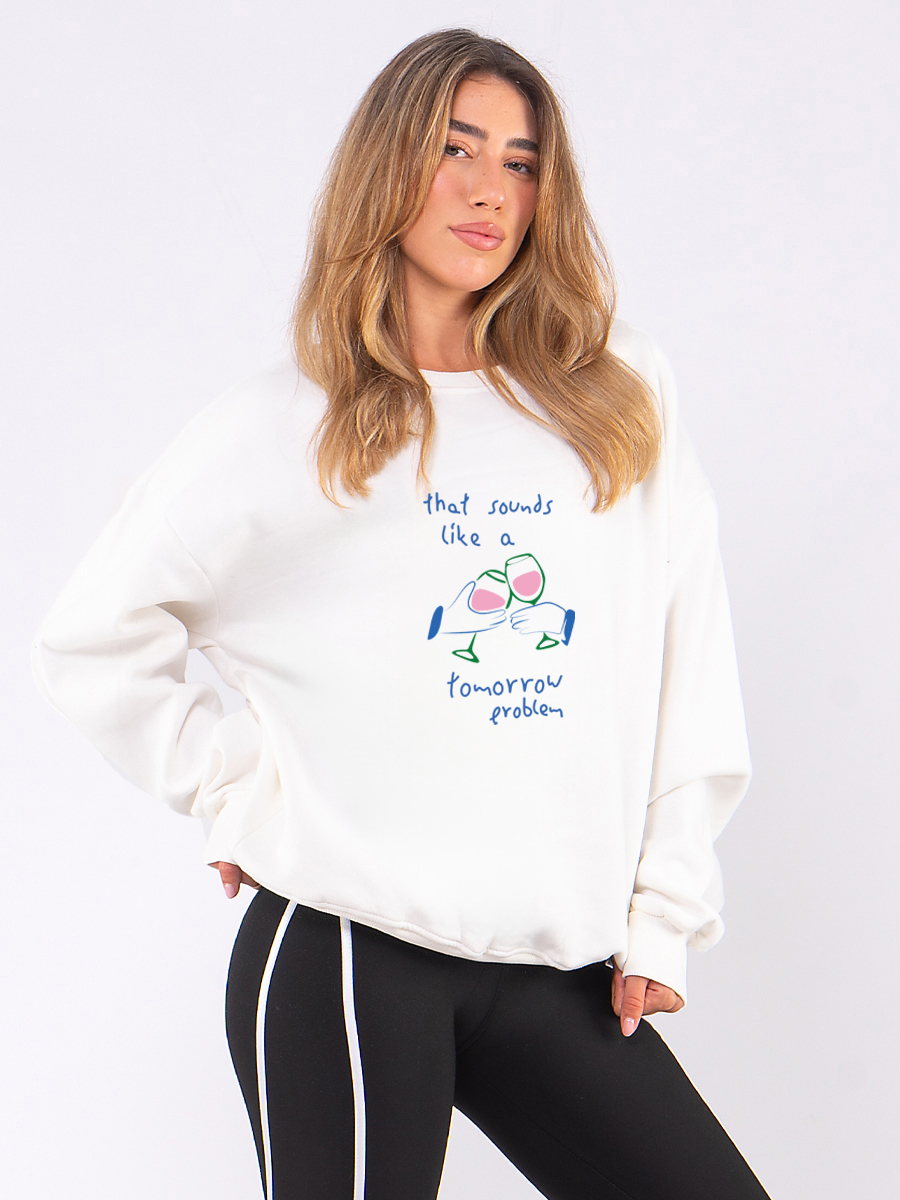 C1115 | Problem - Crewneck Άσπρο C1115