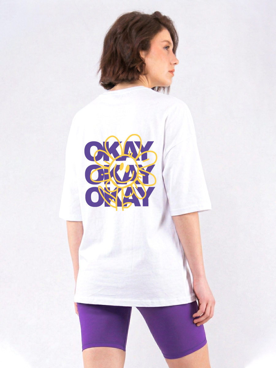 C1181 | Okay Flower - Oversized Άσπρο C1181
