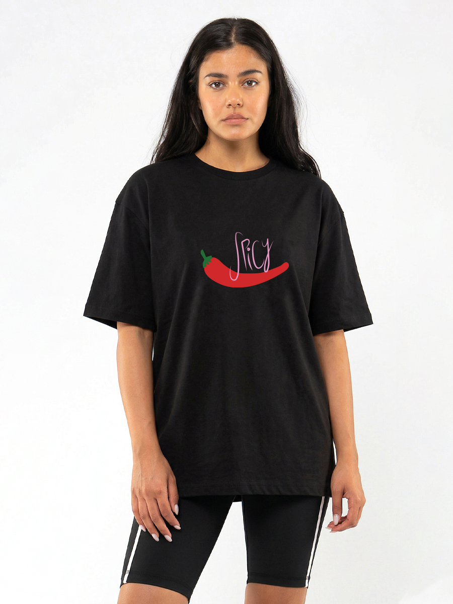 C1205 | Spicy - Oversized Μαύρο C1205