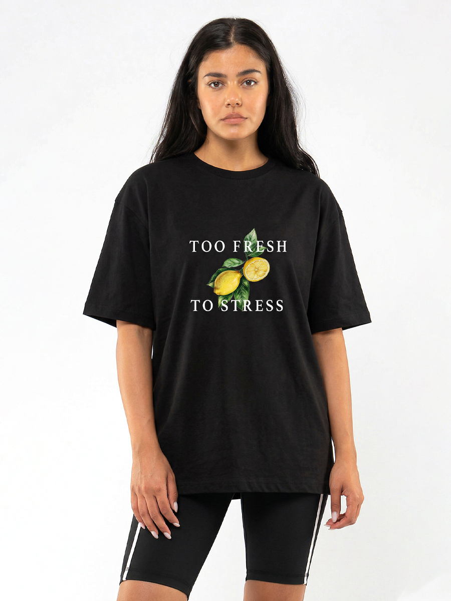 C1208 | Too Fresh - Oversized Μαύρο C1208
