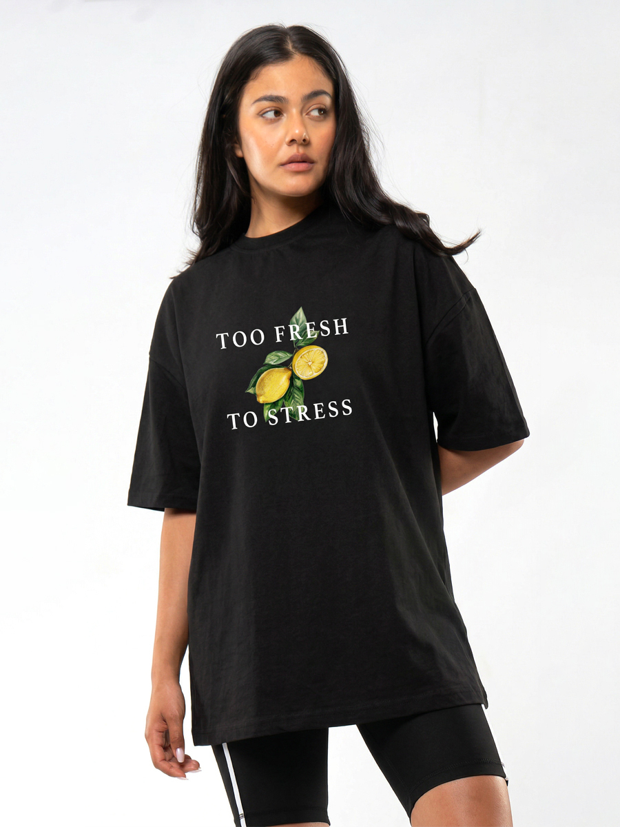 C1208 | Too Fresh - Oversized Μαύρο C1208