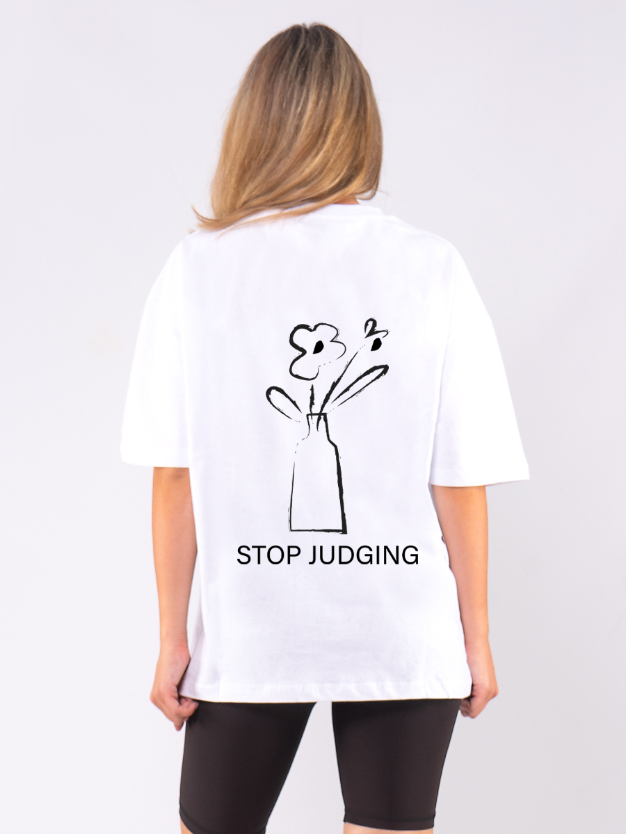 C1210 | Stop Judging - Oversized Άσπρο C1210