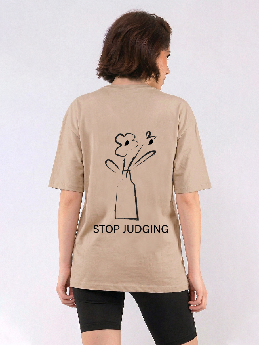 C1210 | Stop Judging - Oversized Μπεζ C1210