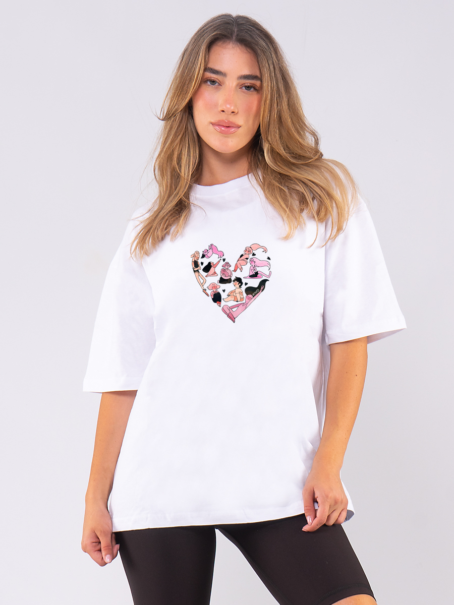 C1211 | All Women Heart - Oversized Άσπρο C1211