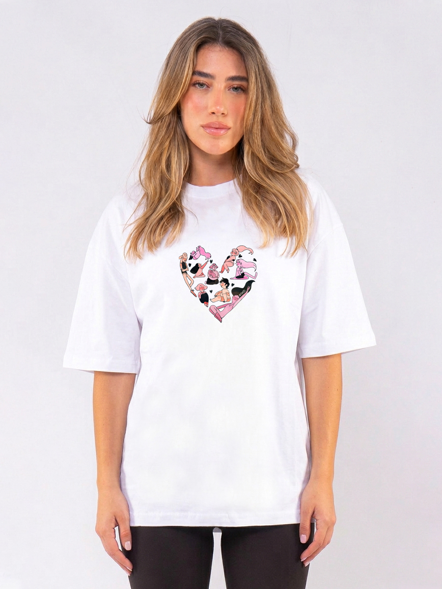 C1211 | All Women Heart - Oversized Άσπρο C1211