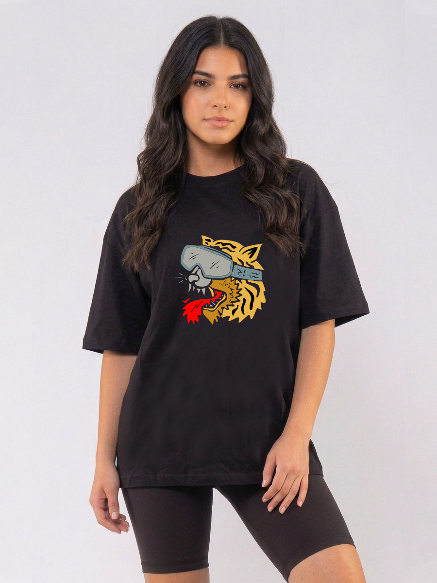 C1220 | Tiger - Oversized Μαύρο C1220