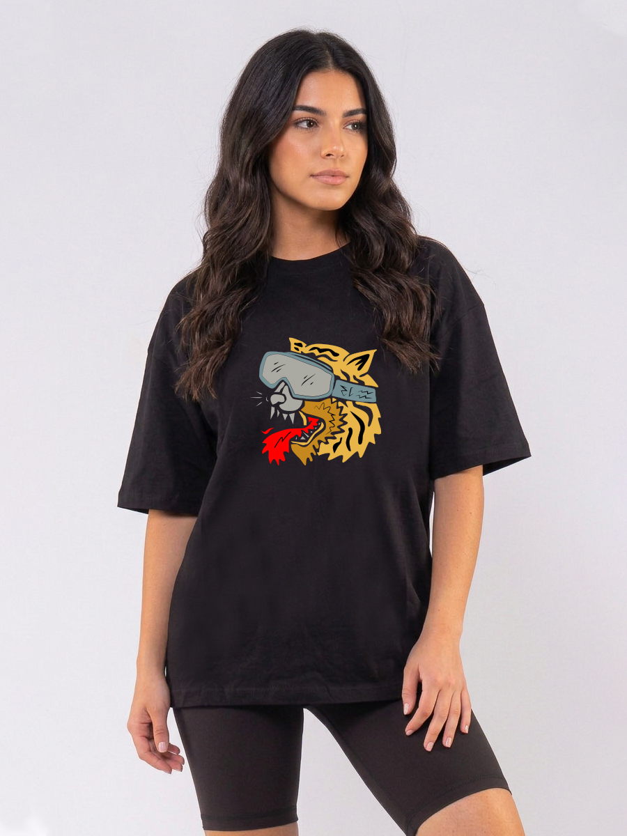 C1220 | Tiger - Oversized Μαύρο C1220