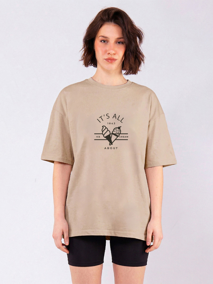C1228 | All About Ice Cream - Oversized Μπεζ C1228