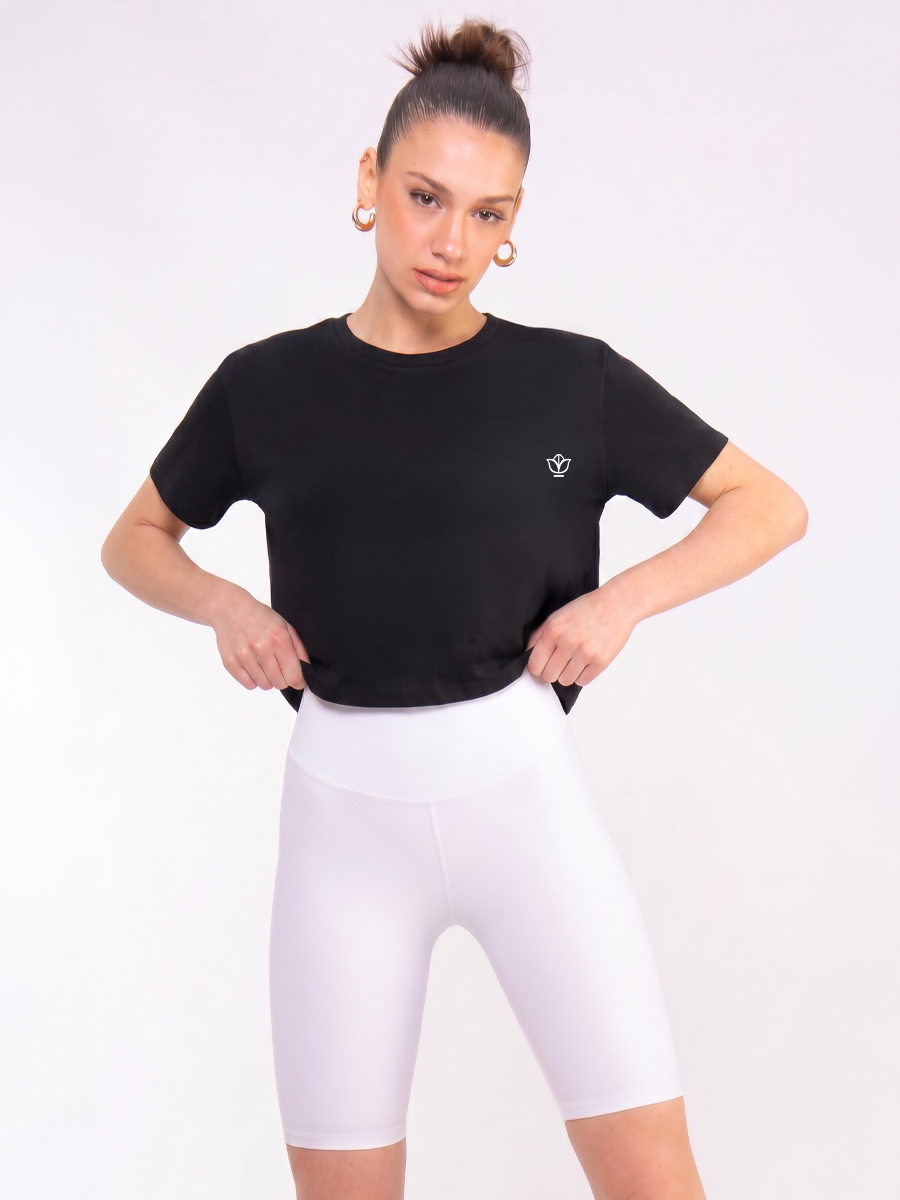 C1230 | Flower Logo 2 - Boxy Μαύρο C1230