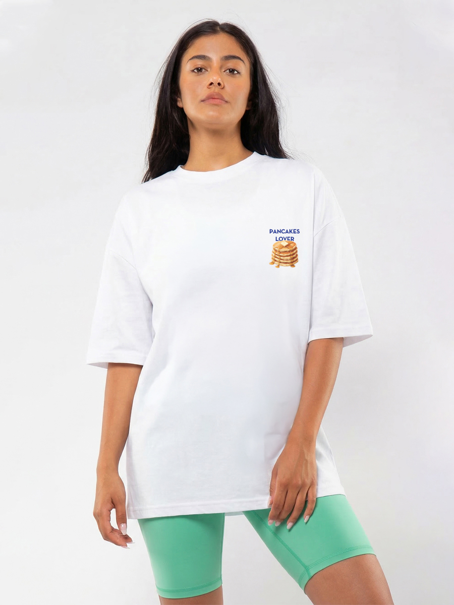 C1235 | Pancakes Lover - Oversized Άσπρο C1235