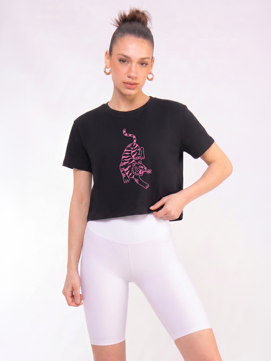 C1237 | Pink Tiger - Boxy Μαύρο C1237