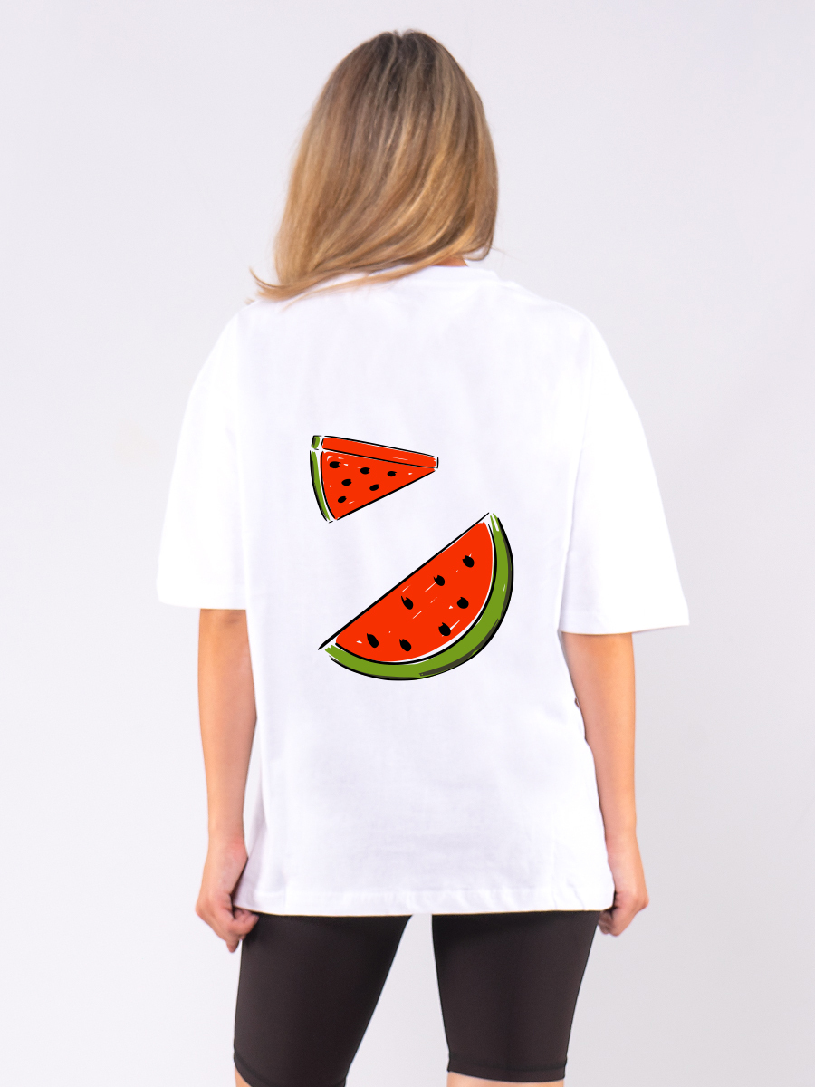 C1241 | Sweet Watermellon - Oversized Άσπρο C1241
