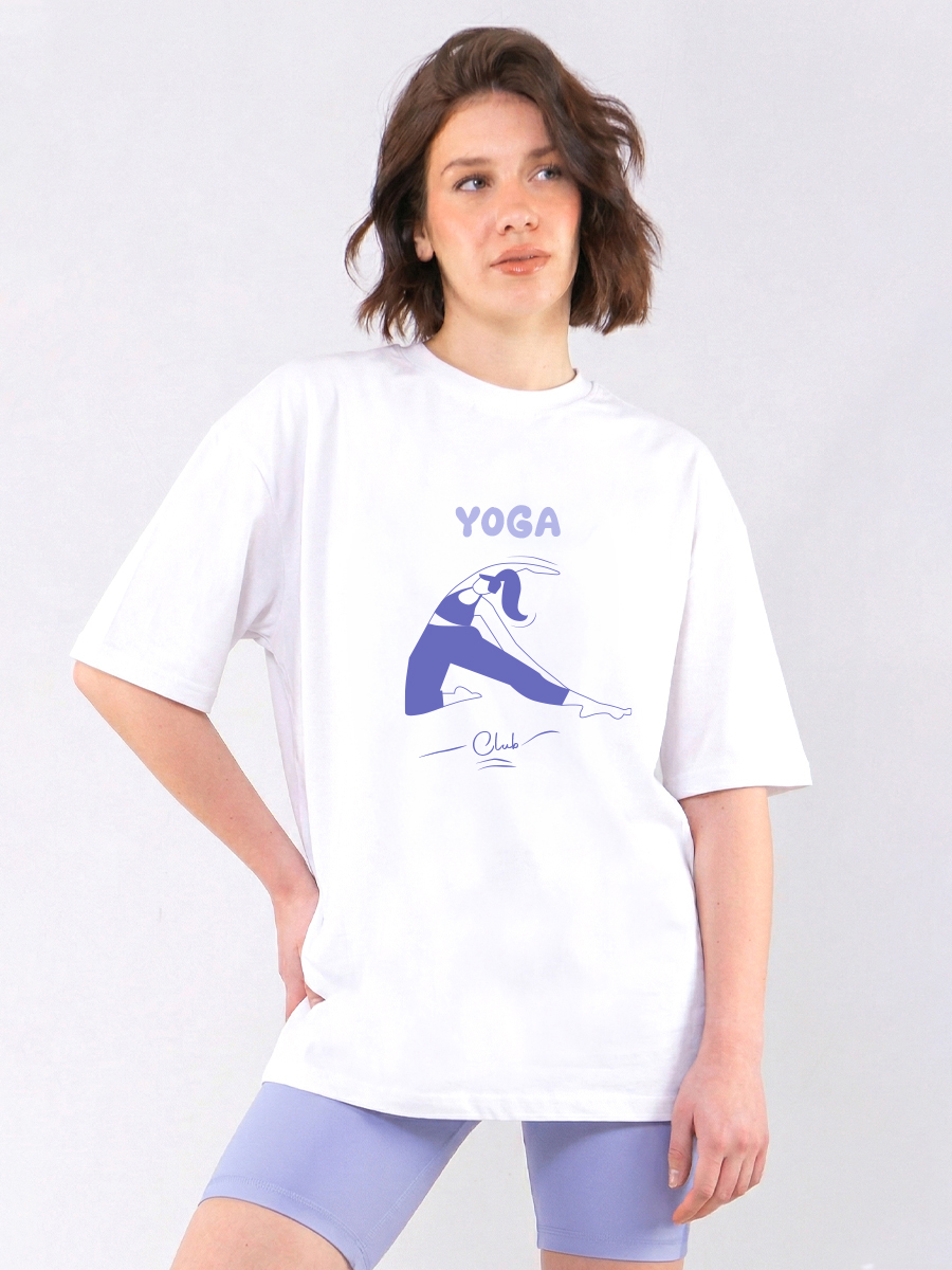 C1243 | Yoga Club - Oversized Άσπρο C1243