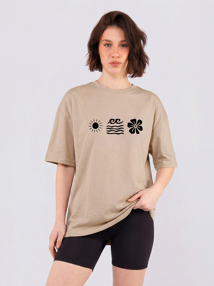 C1245 | Summer Icons - Oversized Μπεζ C1245