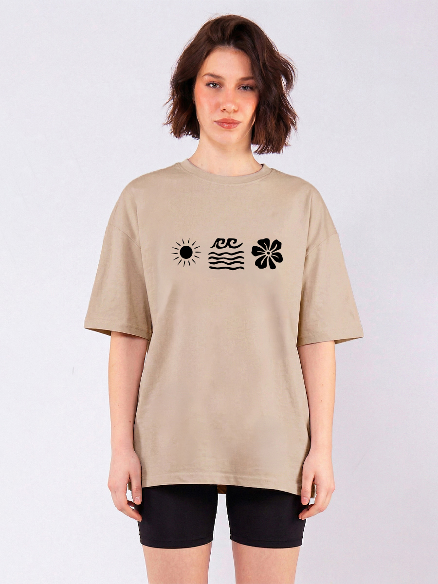 C1245 | Summer Icons - Oversized Μπεζ C1245