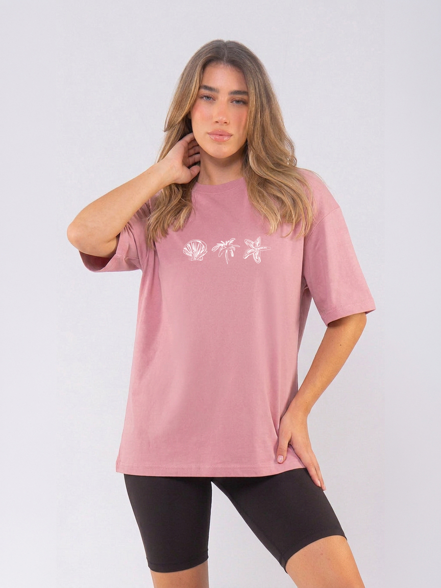 C1251 | Beach Code - Oversized Ροζ C1251